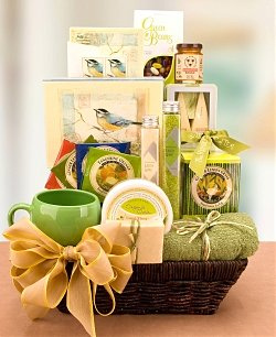 Baskets of snack food, spa supplies and more are great for personalizing your seniors gift.