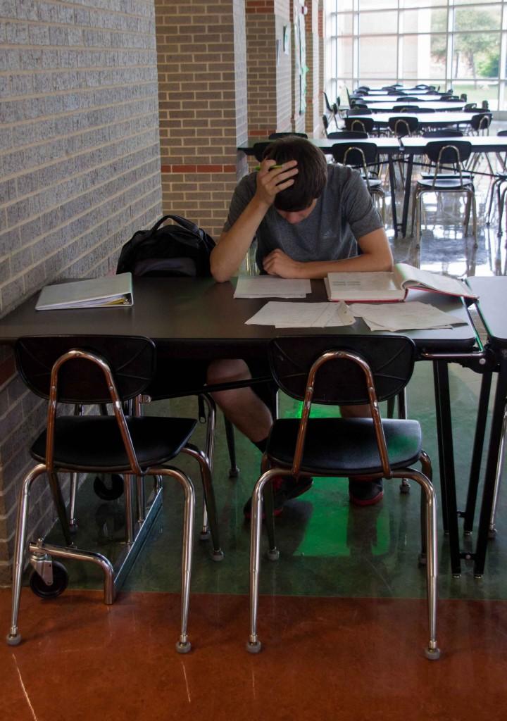 In an effort to budget time and prevent having to complete his work at home, junior Joseph Miller begins his major projects directly after school.
 “I study in the commons, but only when I need to get work done … mostly [out of] necessity,” Miller said.
Hours: 7:00 am to 4:30 pm.
Pros: Miller is drawn to this location for the convenience and pleasant atmosphere and despite his mixed feelings about the commons as an ideal study location, Miller can always rely on its availability and on his friends for help when he gets stuck.
Cons: Miller recognizes that the social scene of the commons can hinder his productivity.
“There are a lot of people, and I get easily distracted,” Miller said.