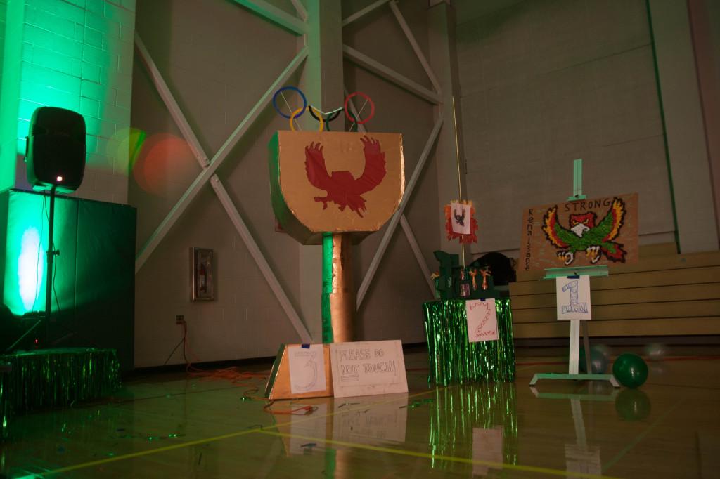 FYI Leadership Club held a competition for students and clubs to submit their best Firebird strong trophy. The entries were prominently displayed at the dance.