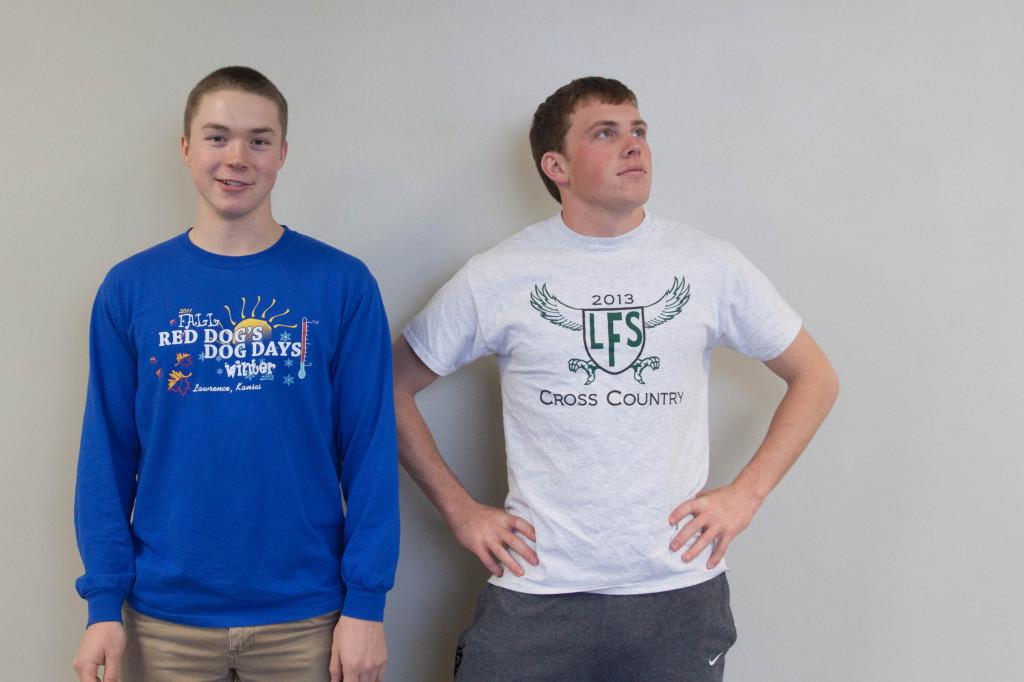 Seniors TJ Everett (left) and Jake Rogers stand as they think about their future service careers.  