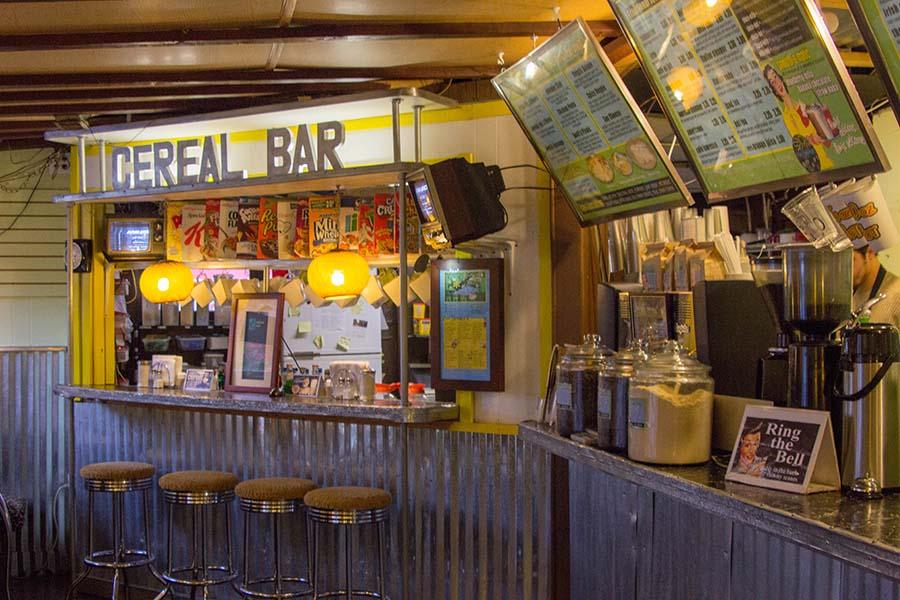 Java Break offers a wide variety of food and drink items. They even have a cereal bar where people can mix toppings and cereals.