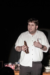 Senior Chris Hatfield plays an alcoholic father in the student written play