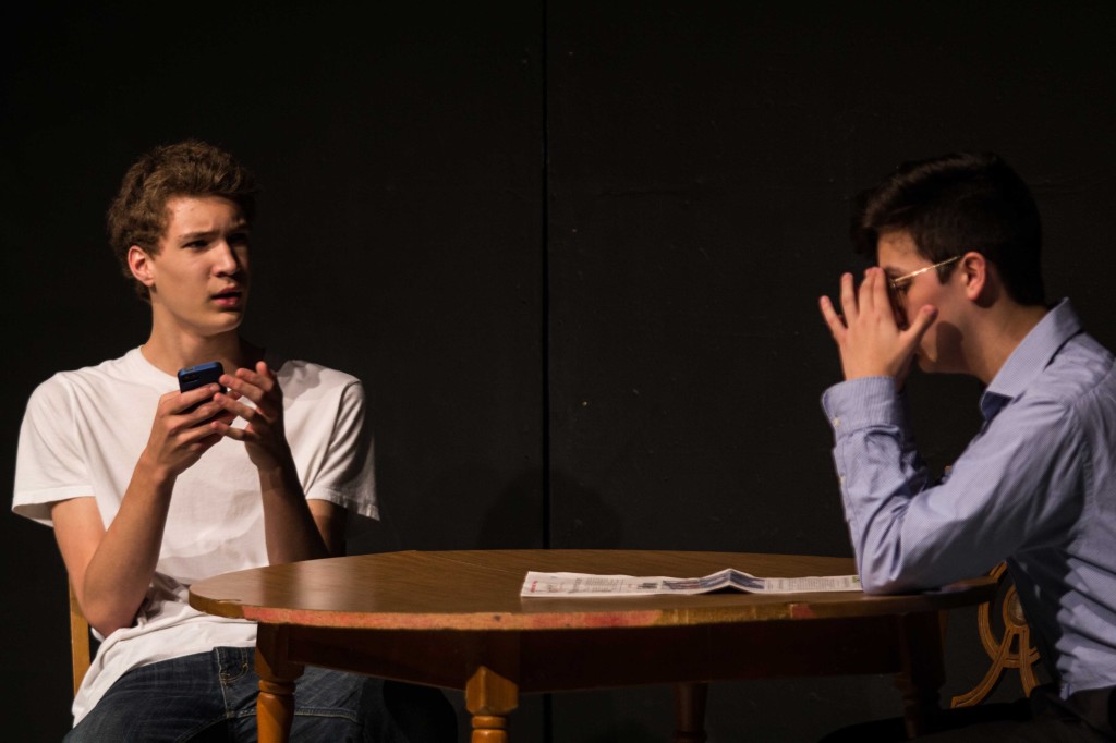 Sophomore Josh Eisenhauer plays a teen addicted to his phone in the comedy Dependence.