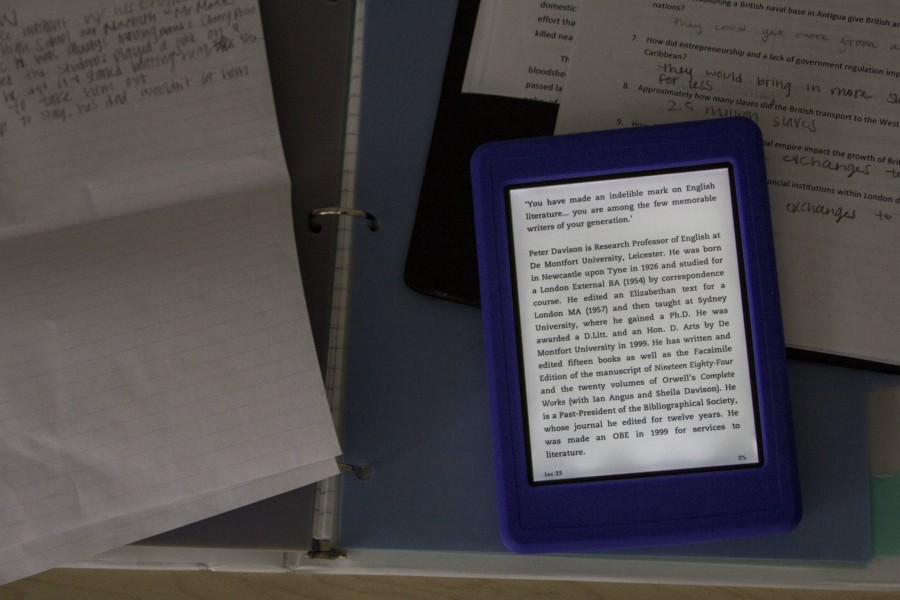 Five e-readers available for check out