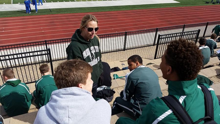 Science teacher Joanna Romito coaches sprinting for Free State. I want to make sure we all feel like we are a team, and that no ones out there doing anything individually, Romito said. Romito succeeded previous coach Kyle Ellis after he took a job at Washburn Rural. 