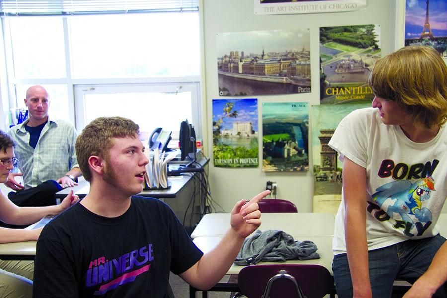 Senior Noah Christilles and sophomore Treven Hall share stories from a Brony Convention in Kansas City that took place over the summer while at the first official Brony Club meeting of the year.