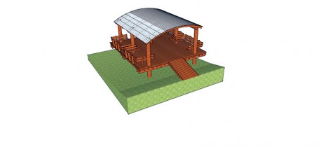 Drafting students design and build a shelter by Free State prairie