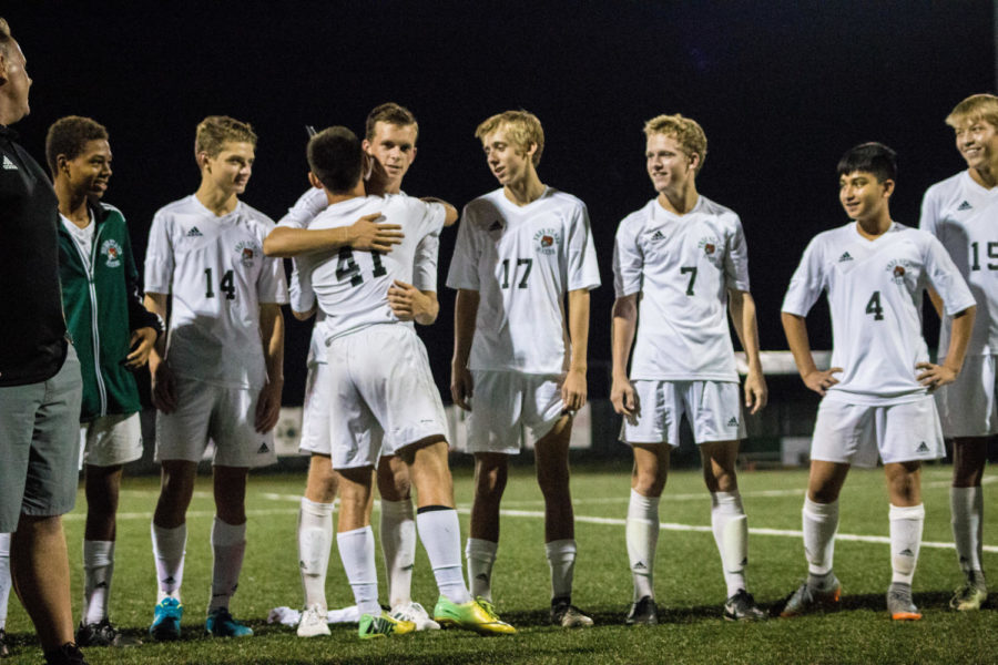 After the game, the senior night ceremony began. There are a total of 15 seniors on the team.  