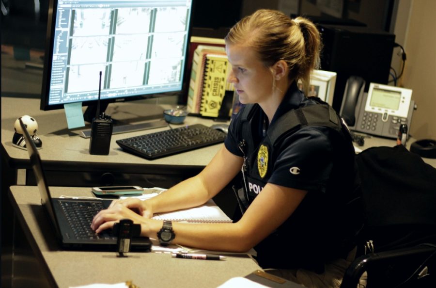 Spending much of her day on a computer, Officer Frazier is constantly dealing with the formalities of working with students. Im like always at my desk, Frazier said.