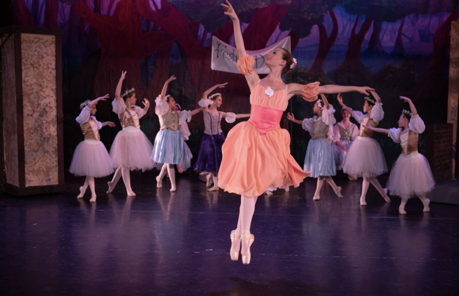 Senior Gracia Greenhoot poses on stage as she preforms for the Lawrence Arts Center. Photo submitted by Gracia Greenhoot. 