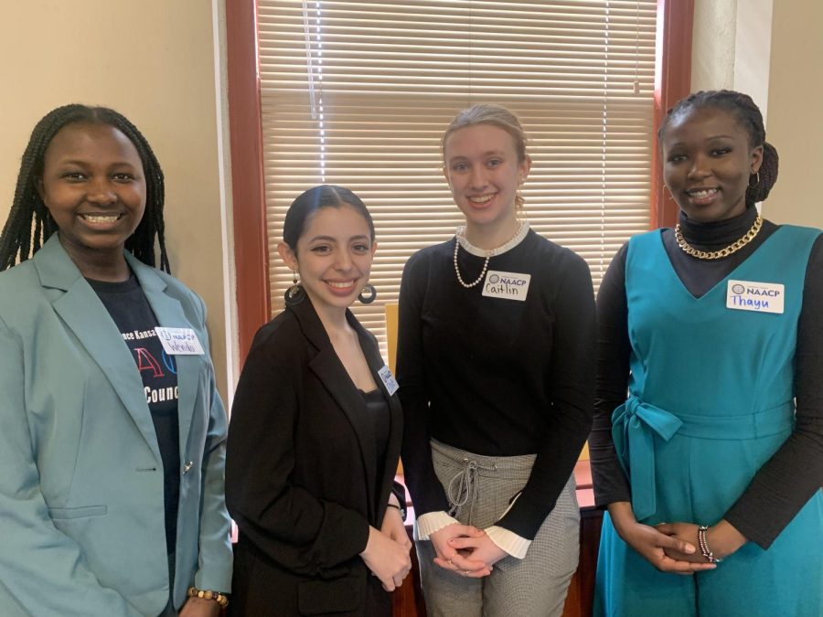 On Feb. 7 senior Wendo Kimori along with Ursla Minor, president of the Lawrence NAACP Branch accepted the Black History Month Proclamation form the Mayor of Lawrence at the City Commission Meeting.