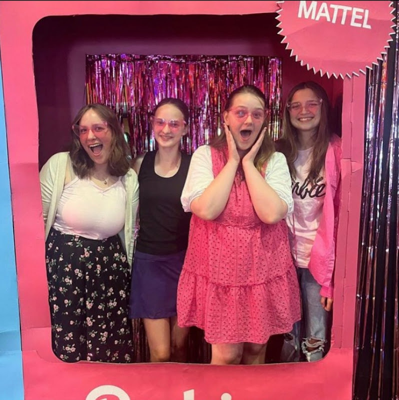 Evie Chancy, and her friends, Baila Love, Megan Green, and Claire Heinritz shared the experience of viewing “Barbie in theaters for the first time. This movie has united women all around the world, whether it may be just dressing up in pink, or wearing something that nurtures self-expression, or just overall embracing one’s inner “girlhood”. Photo collected from Evie Chancy.