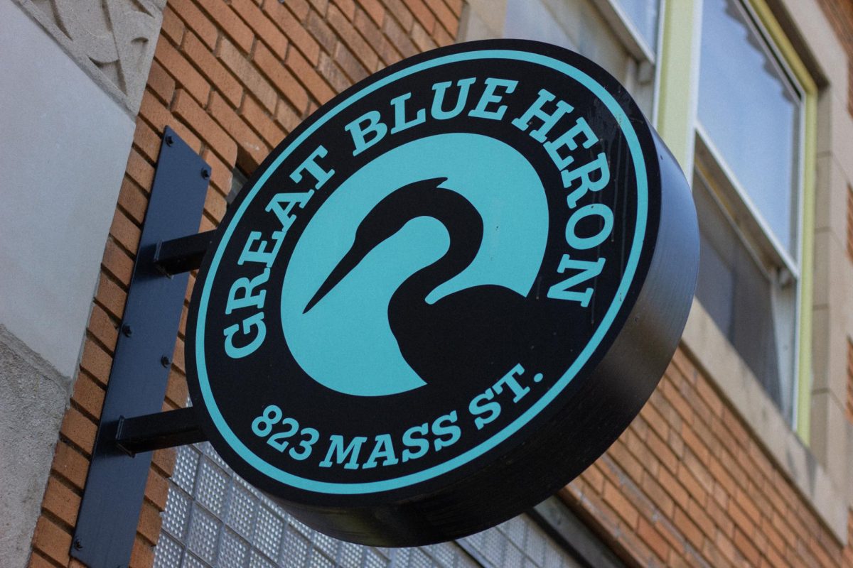 This photo of downtown gem, Great Blue Heron, displays their iconic sign and logo. As the name suggests, this place overall promotes the outdoors, while also doubling as a cafe that serves delicious espresso beverages and more.
