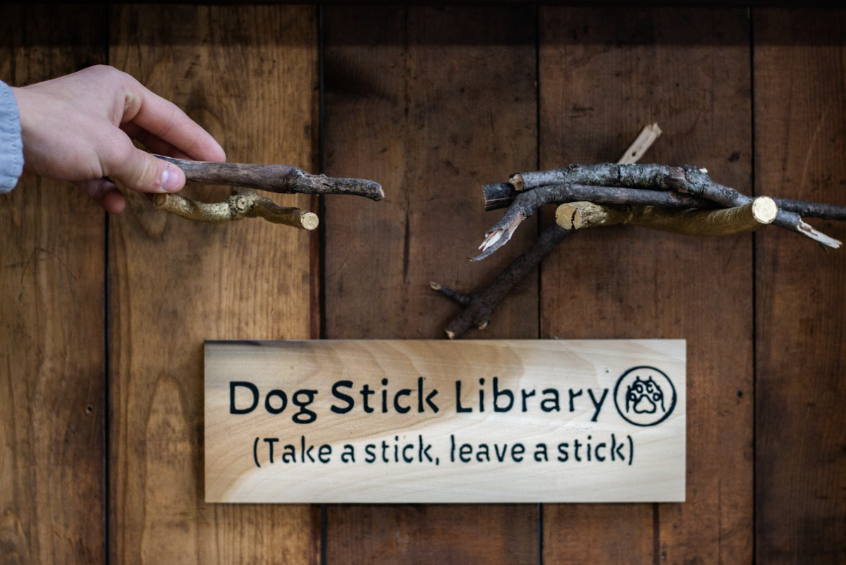 The Dog Stick Library provides a unique and fun way to entertain Free State’s therapy dog Wayne. Along with leaving one, students can take a stick home for their dog or pet. With this library, students can have a smile and give their pets one too. 
