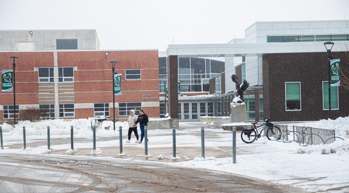 Covered in snow, the school building sits empty as students stay home due to unsafe weather conditions on January 16. 
