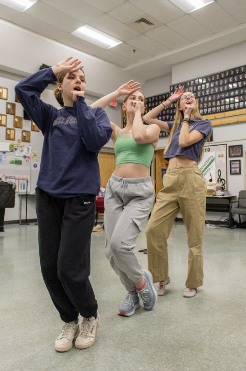 Seniors Molly Nuckolls and Sophie Racy and junior Kinsey Lake rehearse their Encore featured act, “Ex-Factor”, for the performances to come at the end of this next month. As this is an exciting, anticipatory time for these Free State Choir participants, it also invites a great deal of stress into the lives of these busy students. 