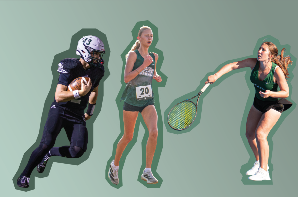Freshmen on varsity sports teams representing Free State. Design by Baila Love.