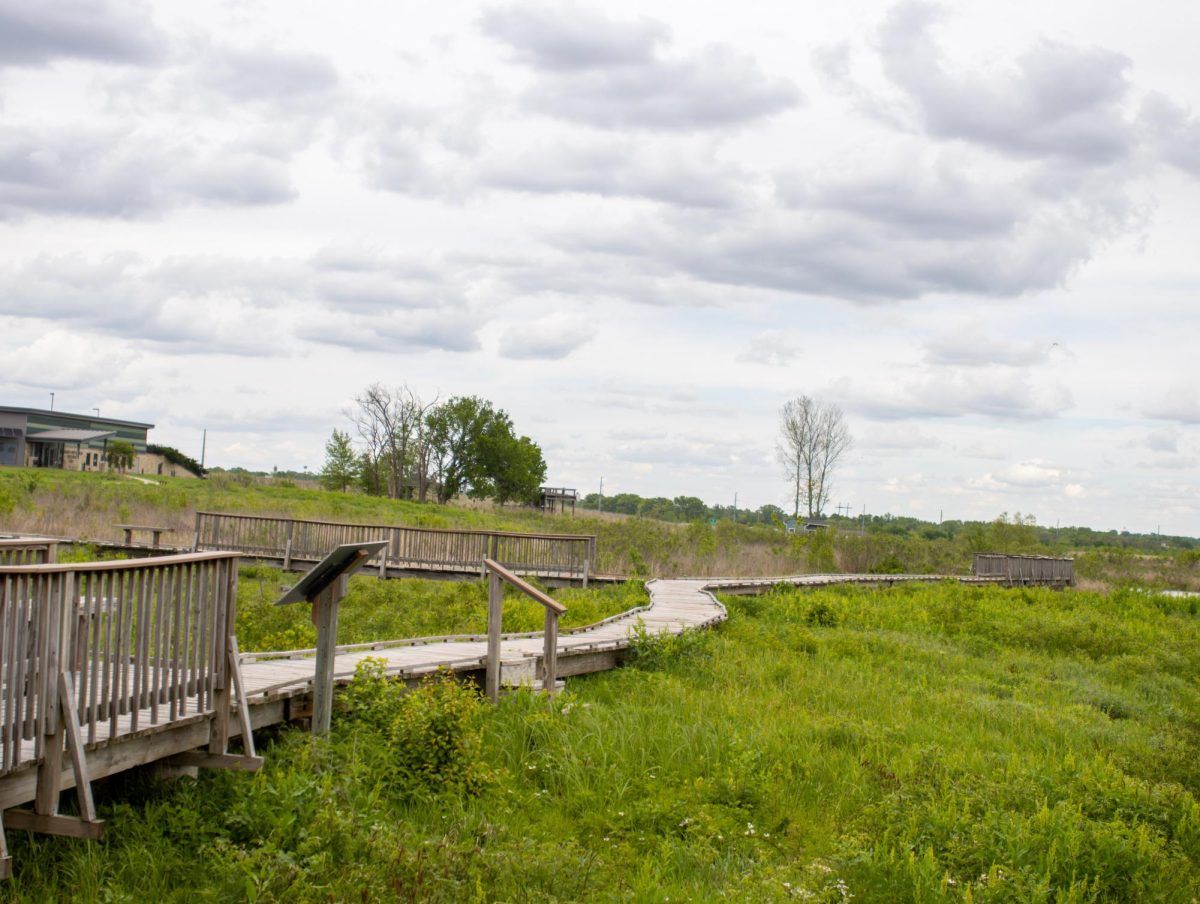 Located on the south side of Lawrence, the Baker Wetlands includes over 11 miles of boardwalks and hiking trails available to the public.