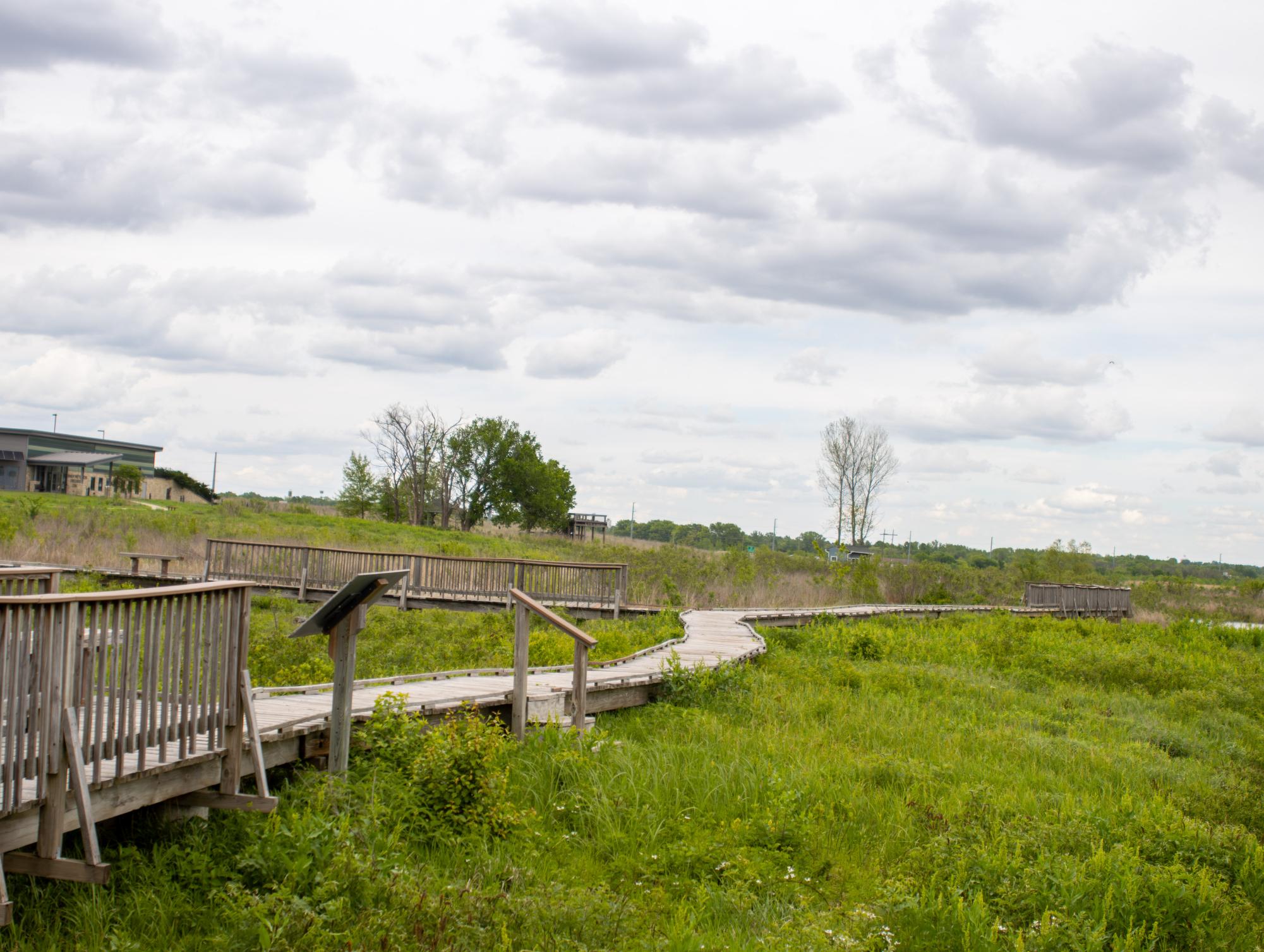 Located on the south side of Lawrence, the Baker Wetlands includes over 11 miles of boardwalks and hiking trails available to the public. 